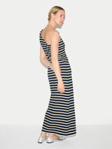 Stripe One Shoulder Dress | Navy
