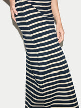 Stripe One Shoulder Dress | Navy