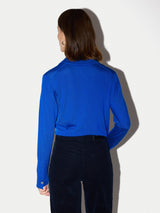 Fine Merino Knitted Polo Shirt | Blue