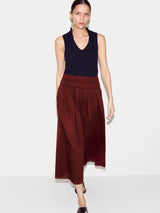 Cotton Voile Ruched Skirt | Red