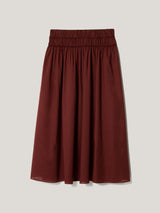 Cotton Voile Ruched Skirt | Red