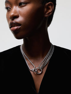 Sparkle Cord Necklace | Silver