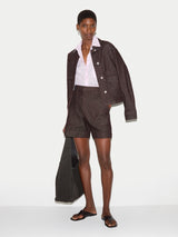 Denim Patch Pocket Short | Purple