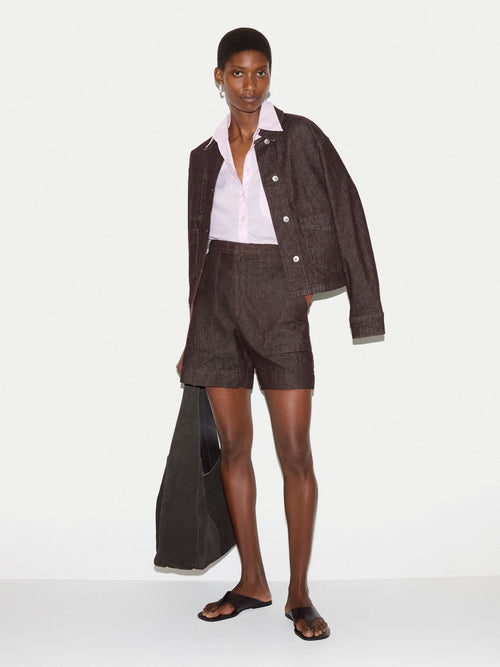 Denim Patch Pocket Short | Purple