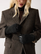 Knitted Leather Glove | Black