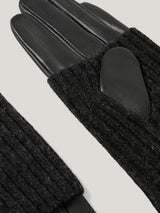 Knitted Leather Glove | Black