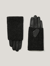 Knitted Leather Glove | Black