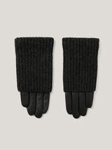 Knitted Leather Glove | Black