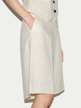 Linen Bermuda Short | Cream