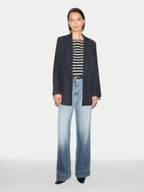 Suede Tailored Jacket | Navy