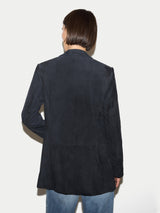 Suede Tailored Jacket | Navy