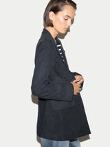 Suede Tailored Jacket | Navy