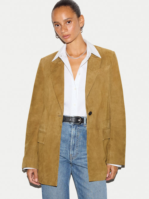 Suede Tailored Jacket | Green