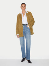 Suede Tailored Jacket | Green