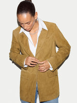 Suede Tailored Jacket | Green