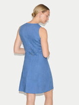 Linen Waistcoat Mini Dress | Blue