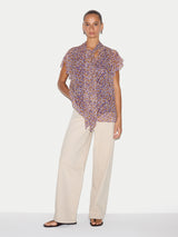 Ditsy Tie Detail Top | Purple