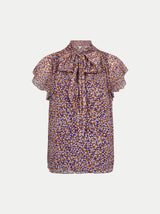 Ditsy Tie Detail Top | Purple