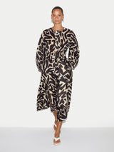 Zebra Midi Shirt Dress | Brown