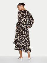 Zebra Midi Shirt Dress | Brown