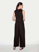 Linen Waistcoat Jumpsuit | Brown