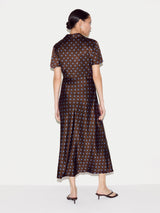 Mini Geo Rose Bias Dress | Burgundy