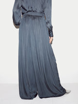 Recycled Satin Palazzo Trouser | Blue