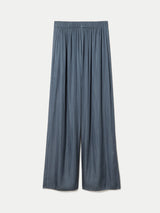 Recycled Satin Palazzo Trouser | Blue
