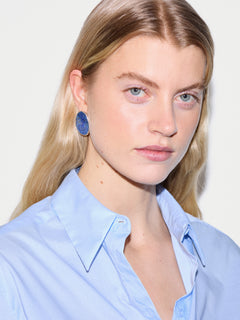 Lapis Disc Earring | BLUE