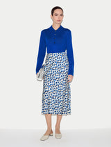 Ditsy Poppy Satin Skirt | Blue