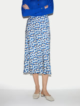 Ditsy Poppy Satin Skirt | Blue