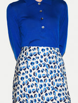 Ditsy Poppy Satin Skirt | Blue