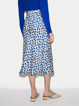 Ditsy Poppy Satin Skirt | Blue