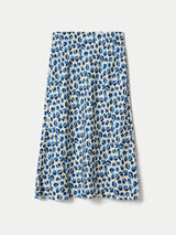 Ditsy Poppy Satin Skirt | Blue