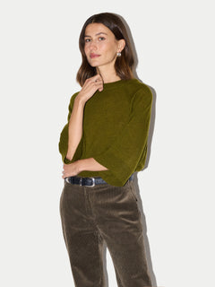 Gauzy Kimono Sleeve Jumper | Green