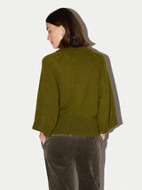 Gauzy Kimono Sleeve Jumper | Green