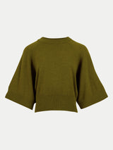 Gauzy Kimono Sleeve Jumper | Green