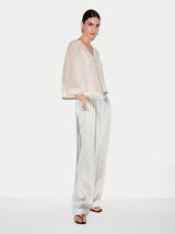 Sheer Linen Blend Cardigan | Chalk