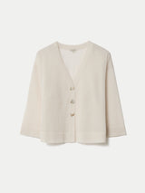 Sheer Linen Blend Cardigan | Chalk