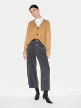 Merino Cashmere Boxy Cardigan | Camel