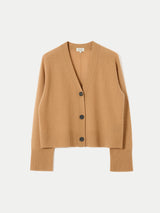 Merino Cashmere Boxy Cardigan | Camel