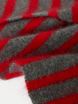 Halo Cashmere Stripe Cravat Scarf | Grey