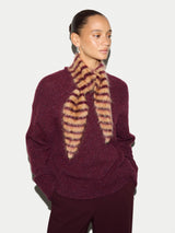 Halo Cashmere Stripe Cravat Scarf | Burgundy