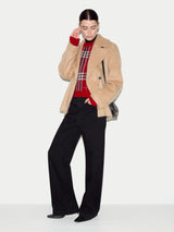 Wool Cashmere Blend Tartan Check Jumper | Red