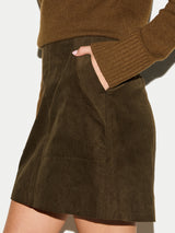 Baby Cord Mini Skirt | Olive