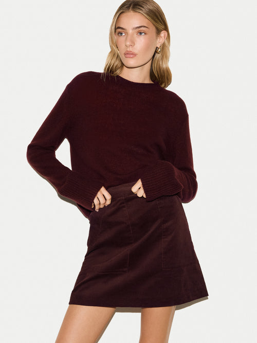 Baby Cord Mini Skirt | Burgundy