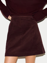 Baby Cord Mini Skirt | Burgundy