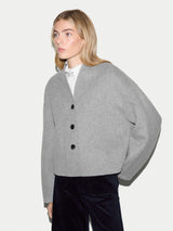 Wool Double Faced Cropped Coat | Grey