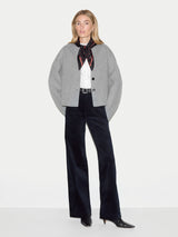 Wool Double Faced Cropped Coat | Grey