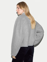 Wool Double Faced Cropped Coat | Grey